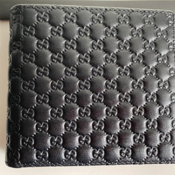 New GUCCI Micro GG NEW Men's Navy bifold - Picture 2 of 11